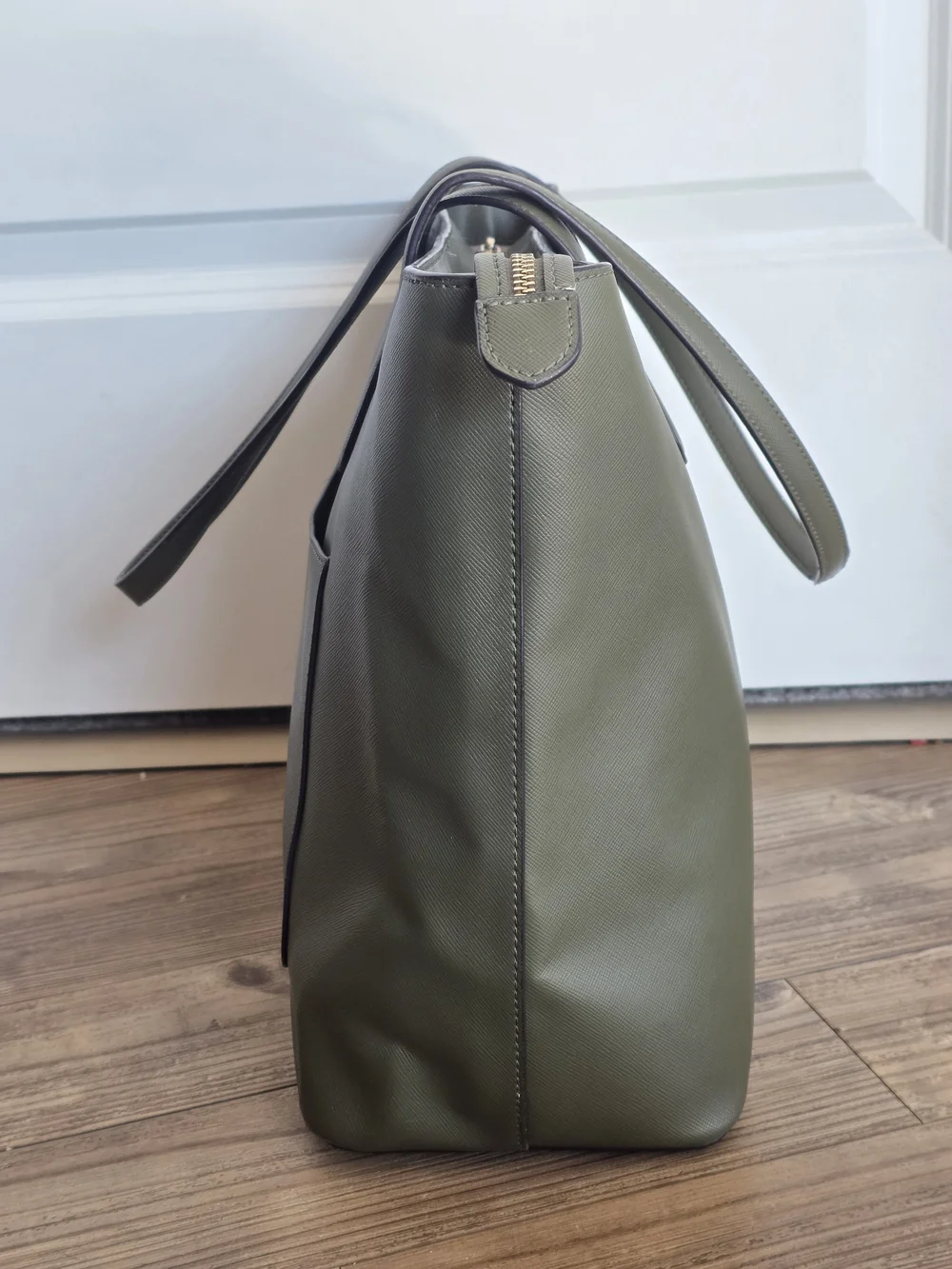 Kate Spade New York Olive Green Leather Tote Bag